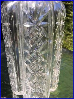 Beautiful rare Antique crystal Cut Glass Decanter unusual shape