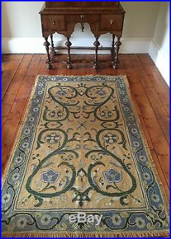 Beautiful, rare, antique Portuguese Arraiolos rug carpet 18th century