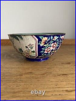 Beautiful rare early 19th century antique Canton enamel copper bowl circa 1800