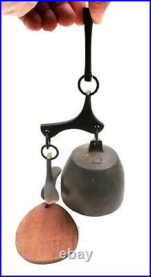 Beautiful rare vintage 1970s mid century Richard Fisher Bronze Bell wind chime