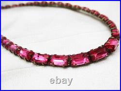 Boxed ART DECO Czech PINK VAUXHALL GLASS RIVIERE NECKLACE BRIDAL VINTAGE Gift