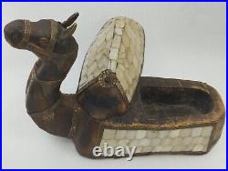 Camel Shaped Wooden Jewelry Box Rare Beautiful Antique