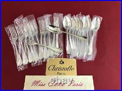 Christofle Ribbons Very Beautiful Condition Silver Metal 24 Parts Rare Dessert