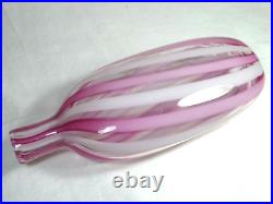 English Glass Nailsea Pink Candy Twist Flask Victorian. Rare Beautiful Antique