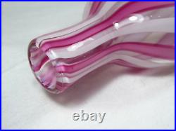 English Glass Nailsea Pink Candy Twist Flask Victorian. Rare Beautiful Antique