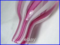 English Glass Nailsea Pink Candy Twist Flask Victorian. Rare Beautiful Antique