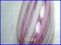 English Glass Nailsea Pink Candy Twist Flask Victorian. Rare Beautiful Antique