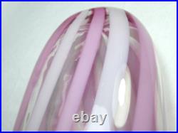 English Glass Nailsea Pink Candy Twist Flask Victorian. Rare Beautiful Antique