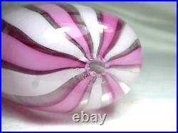 English Glass Nailsea Pink Candy Twist Flask Victorian. Rare Beautiful Antique