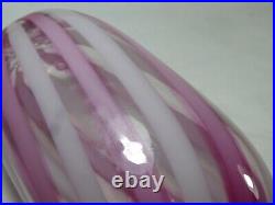 English Glass Nailsea Pink Candy Twist Flask Victorian. Rare Beautiful Antique