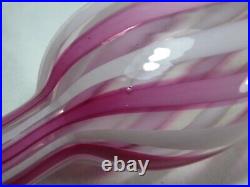 English Glass Nailsea Pink Candy Twist Flask Victorian. Rare Beautiful Antique