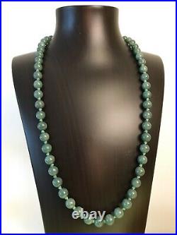 Extra Beautiful Antique Original Rare Chinese Jade Beads Necklace 67 Grams