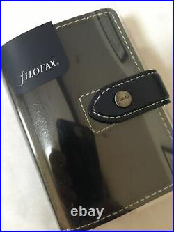 Filofax-malden Mini-rare Antique Navy Blue Buffalo Leather-new-boxed New-beauty