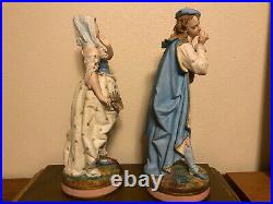French Bisque Man & Woman Beautiful Antique Figurines 1800s Large 17 Fine&Rare