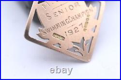 HM 1925 ANTIQUE RARE DIAMOND SHAPED 9ct ROSE Gold POCKET WATCH FOB PENDANT 3.4g