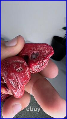 Huge Coral Red Natural Antique Stone 23 Beads Old Asian Beautiful Chain Rare Old