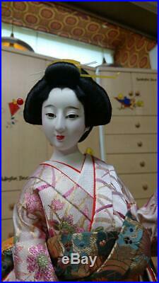 Japanese Antique Oyama Doll Geisha Kimono Lady Beauty Rare UNUSED Japan FedEx