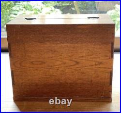Japanese antique TANSU HARIBAKO Sewing box SHOWA Retro Beautiful wood grain Rare