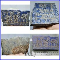 Lapis lazuli antique beautiful carving stone rare Relief tile #119