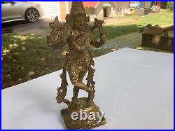 Lord VISHNU Rare Antique Bronze Carved Hindu Beautifully Detailed Figure Statue