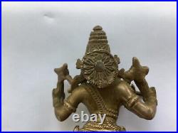 Lord VISHNU Rare Antique Bronze Carved Hindu Beautifully Detailed Figure Statue