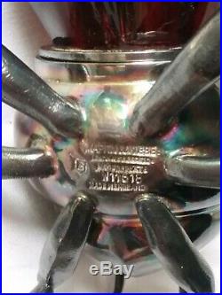 Mappin & Webb Silver Bee Honey Jar Red Glass with Spoon Beautiful Rare