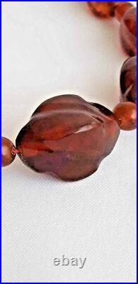 Necklace Baltic old amber. Rare. Beautiful antique natural. Cognac Color 66 gram