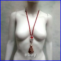 Necklace pendant woman vintage amulet jewelry talisman death skull mexican rare