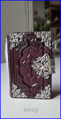 Old & rare prayerbook 1879, with beautiful elaborate silverwork
