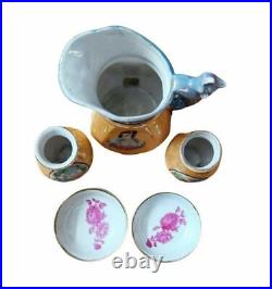 Original Vintage Old Antique Beautiful Design Rare Porcelain Tea Set Rich Patina