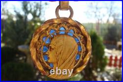 Our Blessed Virgin Mary Rare Antique Beautiful Religious Medal Signed Augis