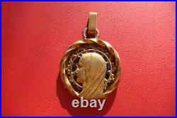 Our Blessed Virgin Mary Rare Antique Beautiful Religious Medal Signed Augis