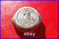 Our Lady Of Assumption Rare Antique Beautiful Religious Pendant Rosary Case Box