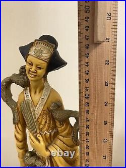 Pair Of Chinese Figurines, Appr. 49cm Tall Beautifully Done Rare