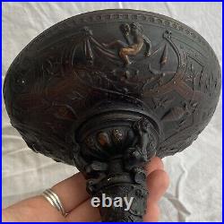 Pair of Beautiful Antique Solid Bronze Victorian Tazza Vases Medusa Head RARE