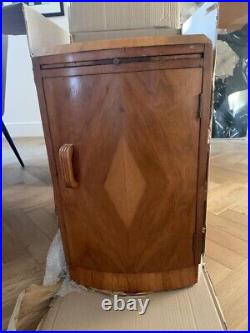 Pair of Beautiful and Rare Art Deco Walnut Bedside Cabinets