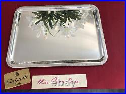 Plate Christofle 42x32CM Malmaison Rare Very Beautiful Condition Silver Metal
