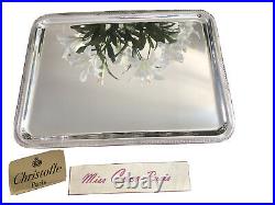 Plate Christofle 42x32CM Malmaison Rare Very Beautiful Condition Silver Metal