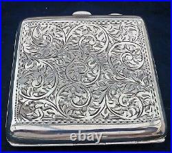 RARE 1917 BEAUTIFUL Silver Cigarette Case Engraved Acanthus George5 MYATT