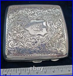 RARE 1917 BEAUTIFUL Silver Cigarette Case Engraved Acanthus George5 MYATT