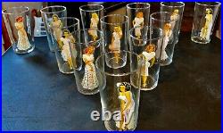 RARE 1940s MAGIC FOLLIES GIRLIE PINUP 1940's GLASSES SET OF 12 IN ORIGINAL BOX