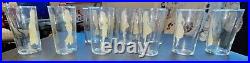 RARE 1940s MAGIC FOLLIES GIRLIE PINUP 1940's GLASSES SET OF 12 IN ORIGINAL BOX