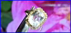 RARE AMAZING USSR Vintage Ring Rock Crystal Silver 875 Size 6.5 Soviet Jewelry