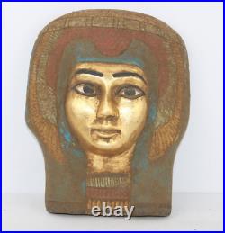 RARE ANCIENT EGYPTIAN ANTIQUE BEAUTIFUL QUEEN NEFERTARI Tomb Stone Pharoh Mask A