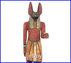 RARE ANCIENT EGYPTIAN ANTIQUE Beautiful Anubis Tomb Guard Wood Statue
