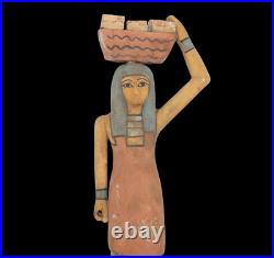 RARE ANCIENT EGYPTIAN ANTIQUE Beautiful Bekery Women Bearing Food Wood Statue