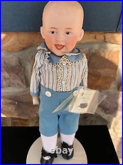 RARE Antique 1910 GEBRUDER HEUBACH JOINTED BOY BISQUE DOLL 13.5 BEAUTIFUL FACE