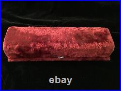 RARE, Antique, Beautiful, Deep Red, Crushed Velvet And Satin Casket Jewelry Box
