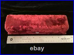 RARE, Antique, Beautiful, Deep Red, Crushed Velvet And Satin Casket Jewelry Box