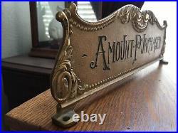 RARE Antique Cash Register Top'Amount Purchased' Sign 15 Beautiful FREE S/H